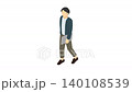 等距視角插畫動畫：一位女士帶著筆記型電腦行走 140108539