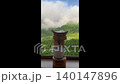 Slow bar drip coffee with misty mountain view in morning 140147896