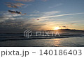 After the typhoon passed, huge waves crashed onto the Shonan coast in the evening light. 140186403