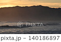 After the typhoon passed, huge waves crashed onto the Shonan coast in the evening light. 140186897
