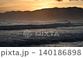 After the typhoon passed, huge waves crashed onto the Shonan coast in the evening light. 140186898