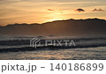 After the typhoon passed, huge waves crashed onto the Shonan coast in the evening light. 140186899