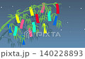 A fantastical starry sky animation background featuring the night sky of Tanabata, with bamboo decorations and tanzaku (paper strips for writing wishes) swaying in the breeze. 140228893