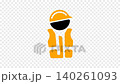 Builder, construction, protective and safety, graphic animation. Alpha channel. Transparent background motion design. 4K resolution 140261093