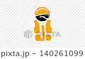 Builder, construction, protective and safety, graphic animation. Alpha channel. Transparent background motion design. 4K resolution 140261099