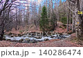 Mountain River Flowing Through Spring Forest Landscape With Rocks and Trees, Wild Nature Stream in Woodland, Scenic Water Current in Natural Environment, Fresh Green Forest Creek, Outdoor Travel 140286474