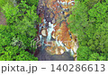 清澈的河水，無人機空拍，北海道伊達市大瀧區，流川，白木之塔，北湯澤溫泉附近。 140286613