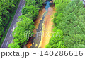 清澈的河水，無人機空拍，北海道伊達市大瀧區，流川，白木之塔，北湯澤溫泉附近。 140286616