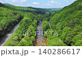 清澈的河水，無人機空拍，北海道伊達市大瀧區，流川，白木之塔，北湯澤溫泉附近。 140286617