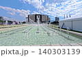 Sofia, Bulgaria - 06.06.2026. Wide panoramic view of fountains in front of the National Palace of Culture NDK, central square in summer daylight. Blue sky with white clouds, clear water, iconic urban 140303139
