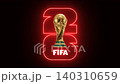 set of trophy fifa world cup 2026 with neon light effect background 140310659