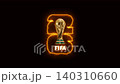 set of trophy fifa world cup 2026 with fire light effect background 140310660