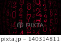A string of numbers; a cyber/hacker-like background; red numbers; horror imagery. 140314811