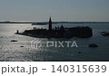 Panoramic Venetian Sacred Island with Boats and Sunlit Water 140315639