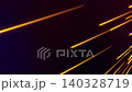 Yellow light trails speeding across a dark background 140328719