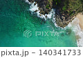 Amazing sea big waves crashing on rocks seascape, Aerial view drone 4k High quality of ocean sea background 140341733