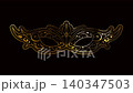 luxury golden mask with floral ornament on the green screen background 140347503