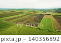 Aerial view of agricultural fields and vineyards 140356892