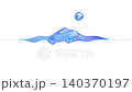 A serene abstract 3D scene with floating glossy forms and soft pastel gradients - 3d illustration 140370197
