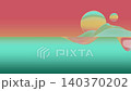 A serene abstract 3D scene with floating glossy forms and soft pastel gradients - 3d illustration 140370202