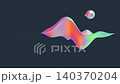 A serene abstract 3D scene with floating glossy forms and soft pastel gradients - 3d illustration 140370204