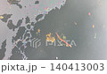 Iridescent oil slick polluting dark water surface 140413003