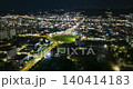 Aerial hyperlapse of Boryeong city roundabout from sunset to night, South Korea 140414183