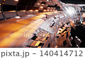 Round tunnel with metallic technological cubes, 3d rendering. 140414712