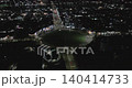 Boryeong city night view with illuminated circular intersection from above, South Korea 140414733