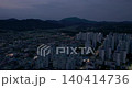 Boryeong city night view with illuminated circular intersection from above, South Korea 140414736