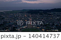 Boryeong city night view with illuminated circular intersection from above, South Korea 140414737