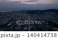 Boryeong city night view with illuminated circular intersection from above, South Korea 140414738