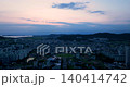Boryeong city night view with illuminated circular intersection from above, South Korea 140414742
