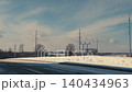 Rural electrical substation in a snowy winter landscape 140434963