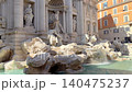 close up of cascading water at the magnificent trevi fountain 140475237