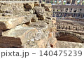 close up detail of the brick foundations and arches inside the colosseum. 140475239