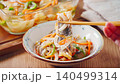Marinated horse mackerel (Nanban-style), a pre-made dish taken from a storage container. 140499314