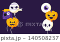 ふわふわ揺れるかわいいハロウィンの風船のループアニメーション。 140508237