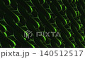 Abstract 3D green glossy chain pattern animation, futuristic interwoven rounded shapes, dark geometric technology background, 4k, 60 fps, HUD, loop 140512517
