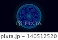 Neon glowing abstract spiral sphere animation, futuristic blue circular pattern on dark background, digital technology motion graphic, 4k, 60 fps, HUD, loop 140512520