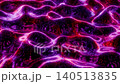 Liquid energy background with smooth glowing waves illuminated by pink purple and red neon lights. Abstract animation of flowing forms with glossy surface and soft bloom effect. Seamless loop 4K 60fps 140513835