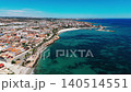 Aerial view of Torre de la Horadada coastal town  140514551