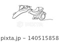 Animated self drawing of continuous line draw premium three-wheeled maxi scooter from side view art. The innovative dual front suspension and spacious passenger seating. Full length one line animation 140515858