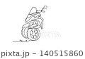 Animated self drawing of continuous line draw three wheeled scooter maxi bike, showcasing its dual front tires, windshield, and aerodynamic body for city transportation. Full length one line animation 140515860