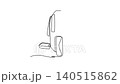Animated self drawing of continuous line draw front view electric unicycle (EUC). Highlighting its compact wheel compartment, sleek side panels, and step-on foot pedals. Full length one line animation 140515862