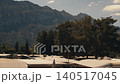 ordinary camping in Switzerland against backdrop of Swiss Alps, many tent houses 140517045