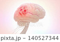 Brain damage or cancer tumor malignant cells growth and spreading. Can be used in medical elements related meningioma or neurological disease. Minimal, 3D Render. 140527344