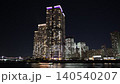東京豐洲晴海橋公園的夜景，以及一艘船屋 140540207