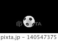 Sports motion concept. Stylized 3D animation of a bouncing and spinning soccer ball  140547375