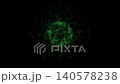 Abstract Green Digital Network Sphere With Interconnected Nodes, Futuristic Data Web And Technology Concept 140578238